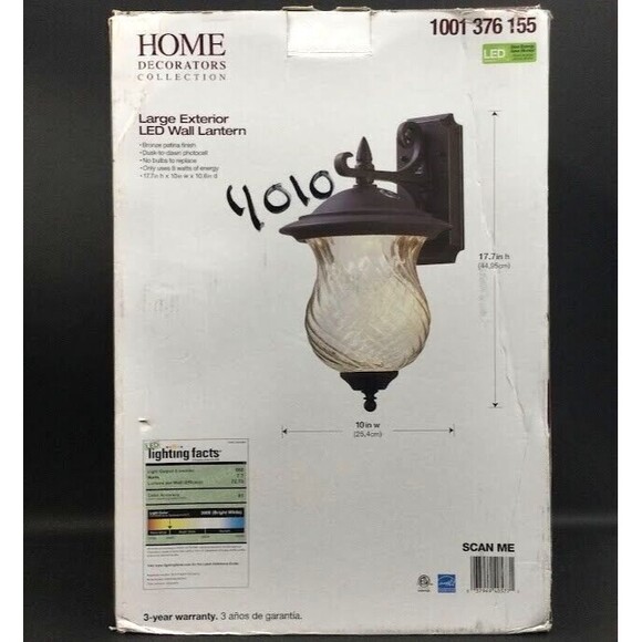 Home Decorators Collection-Large Exterior LED Wall Lantern-Bronze- 1001 376 155 - Picture 2 of 8